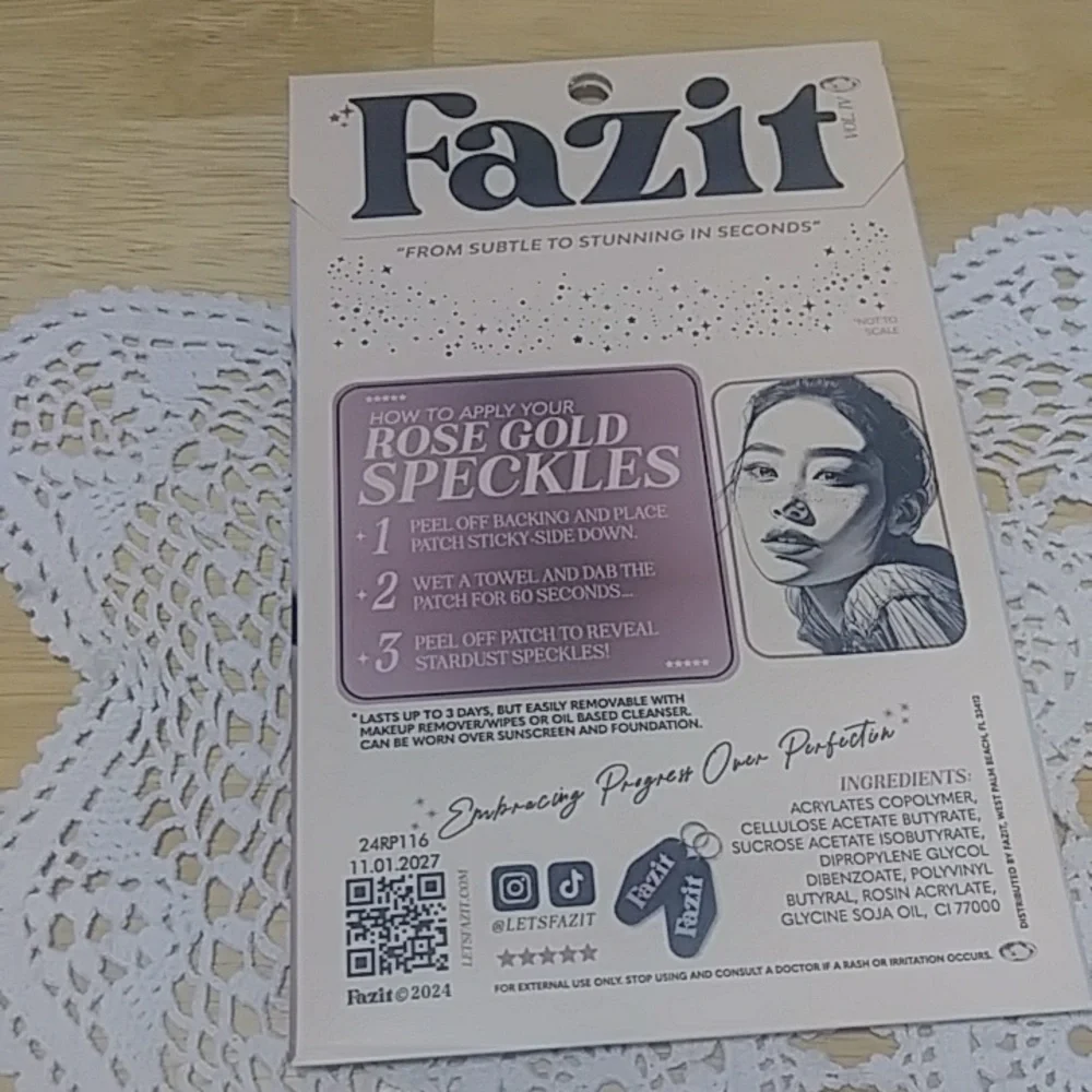 Glitter Makeup Patches - Speckles Collection, Fazit gold, silver, rose speckles